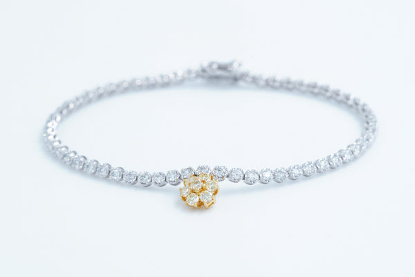 Dangling Diamond Flower Bracelet