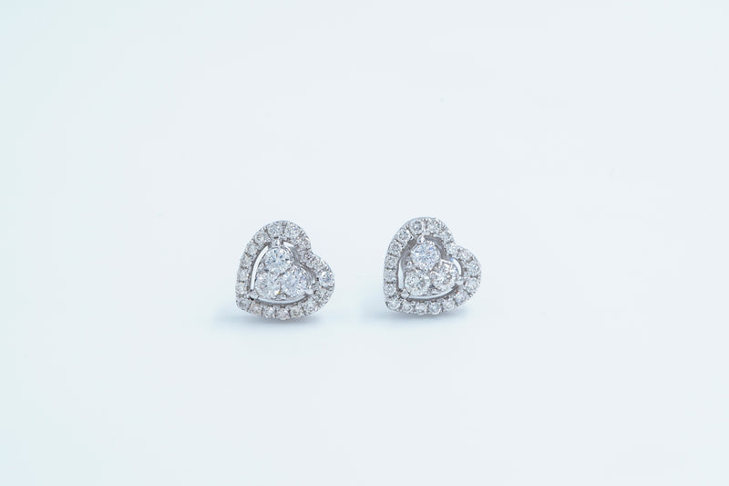 Protected Diamond Heart Earrings