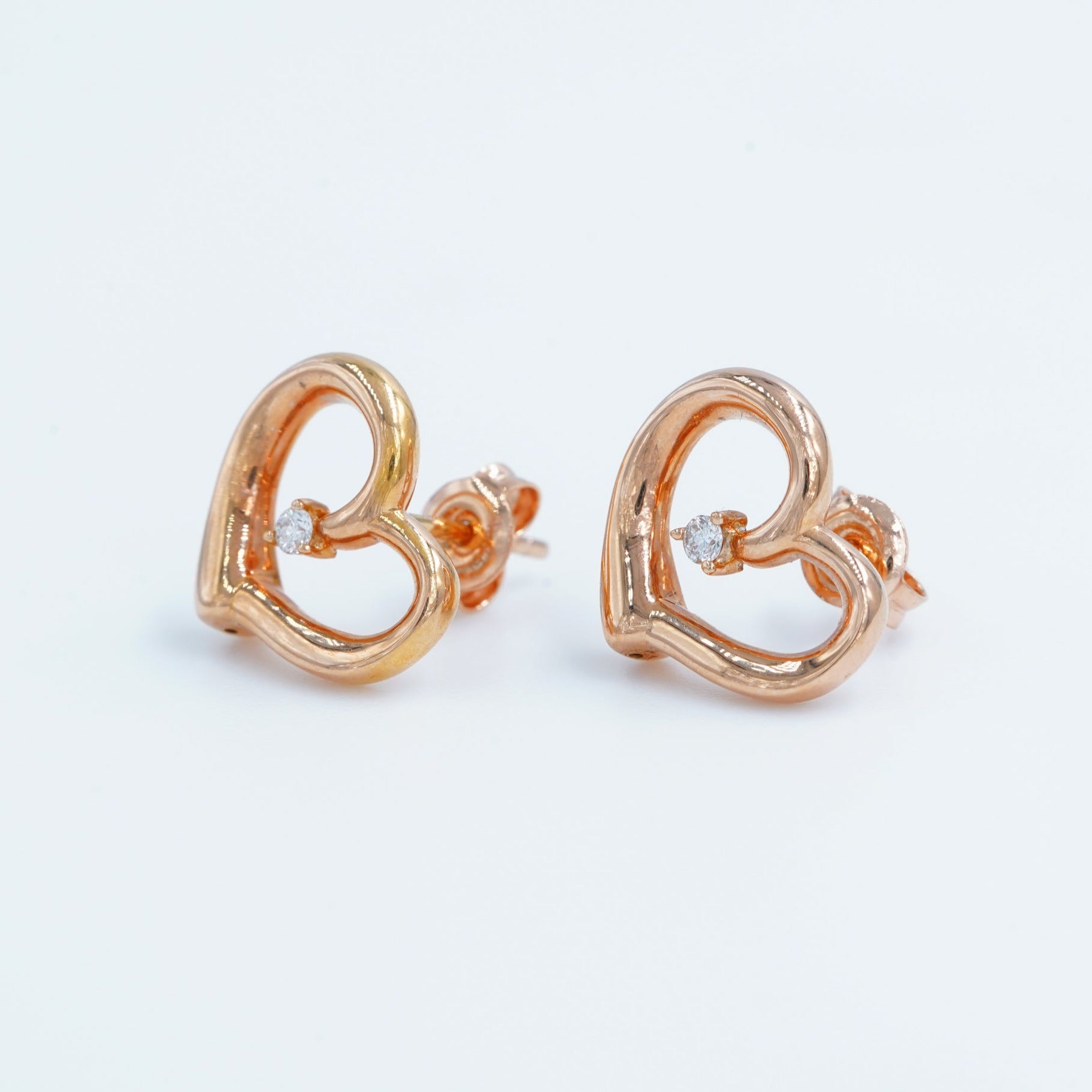 Diamond Gold Heart Earring