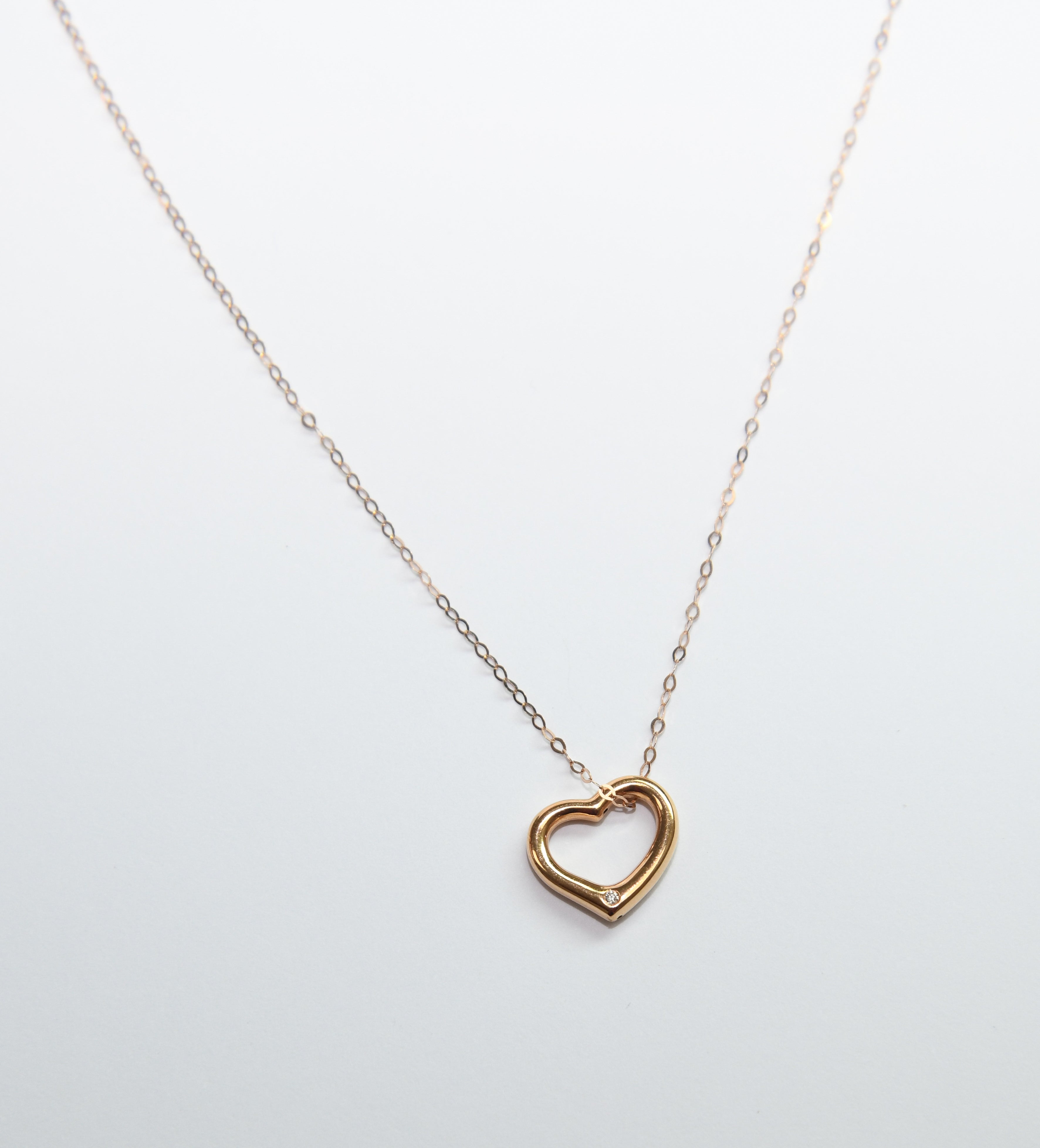 Dangling Rose Gold Heart Necklace