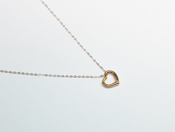 Dangling Rose Gold Heart Necklace