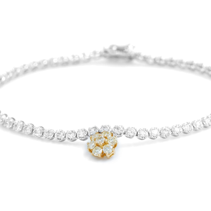 Dangling Diamond Flower Bracelet