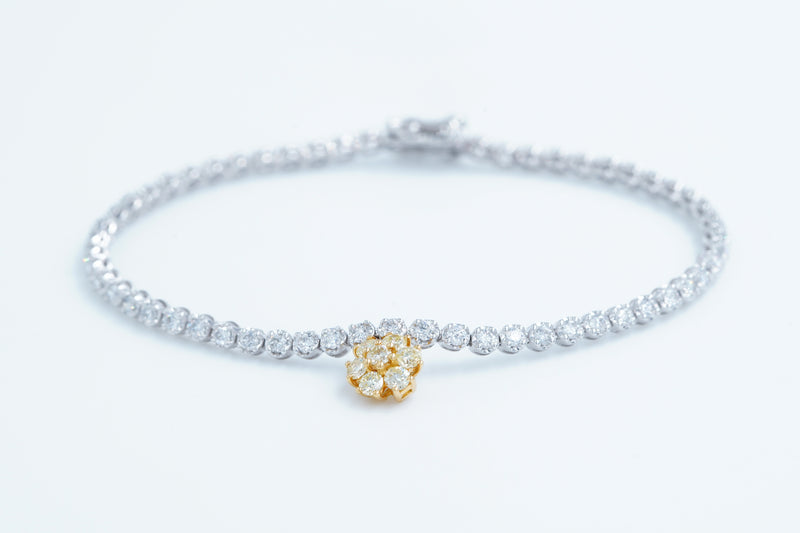 Dangling Diamond Flower Bracelet