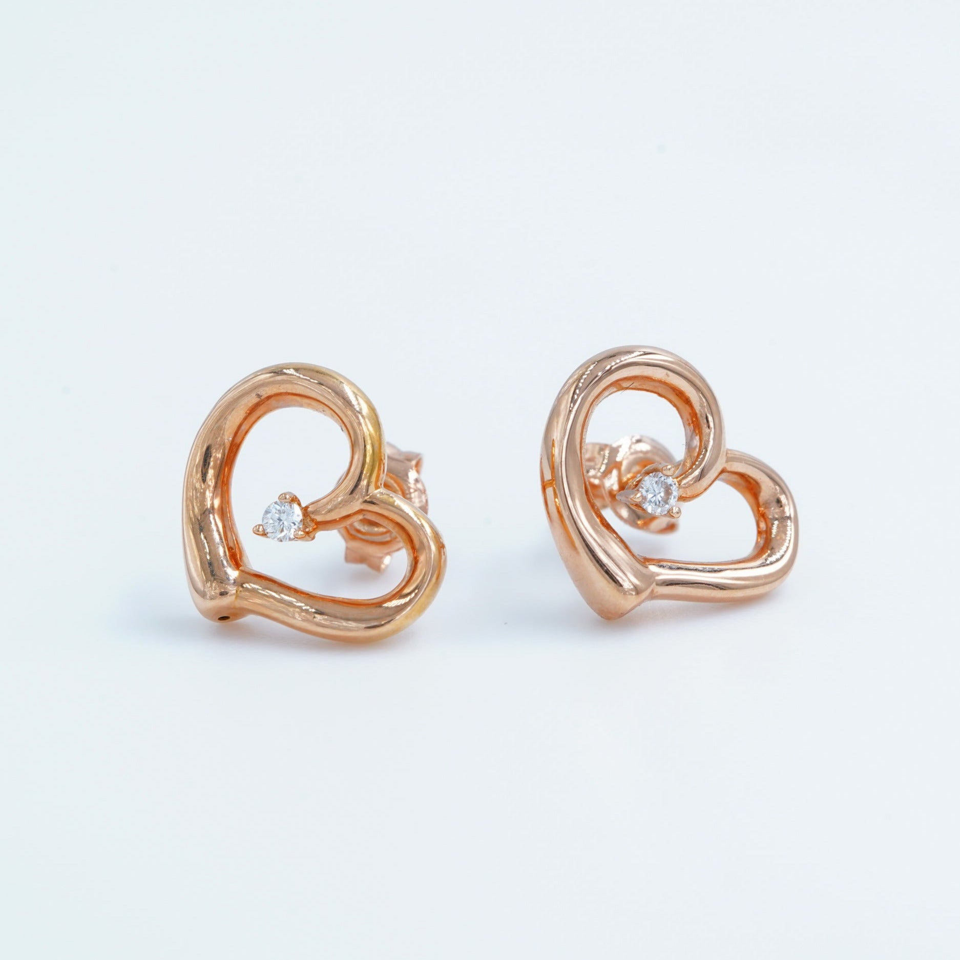 Diamond Gold Heart Earring