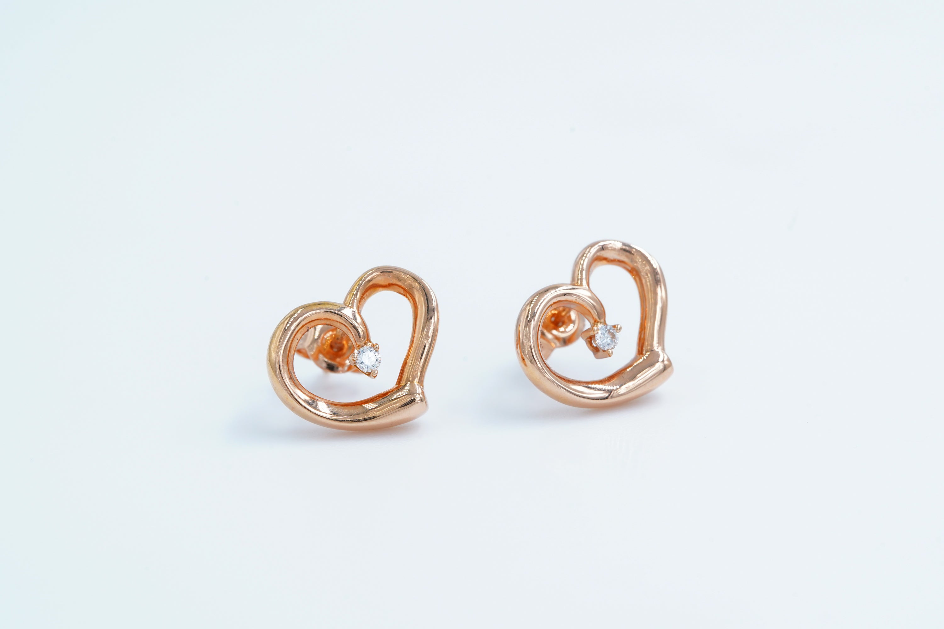 Diamond Gold Heart Earring