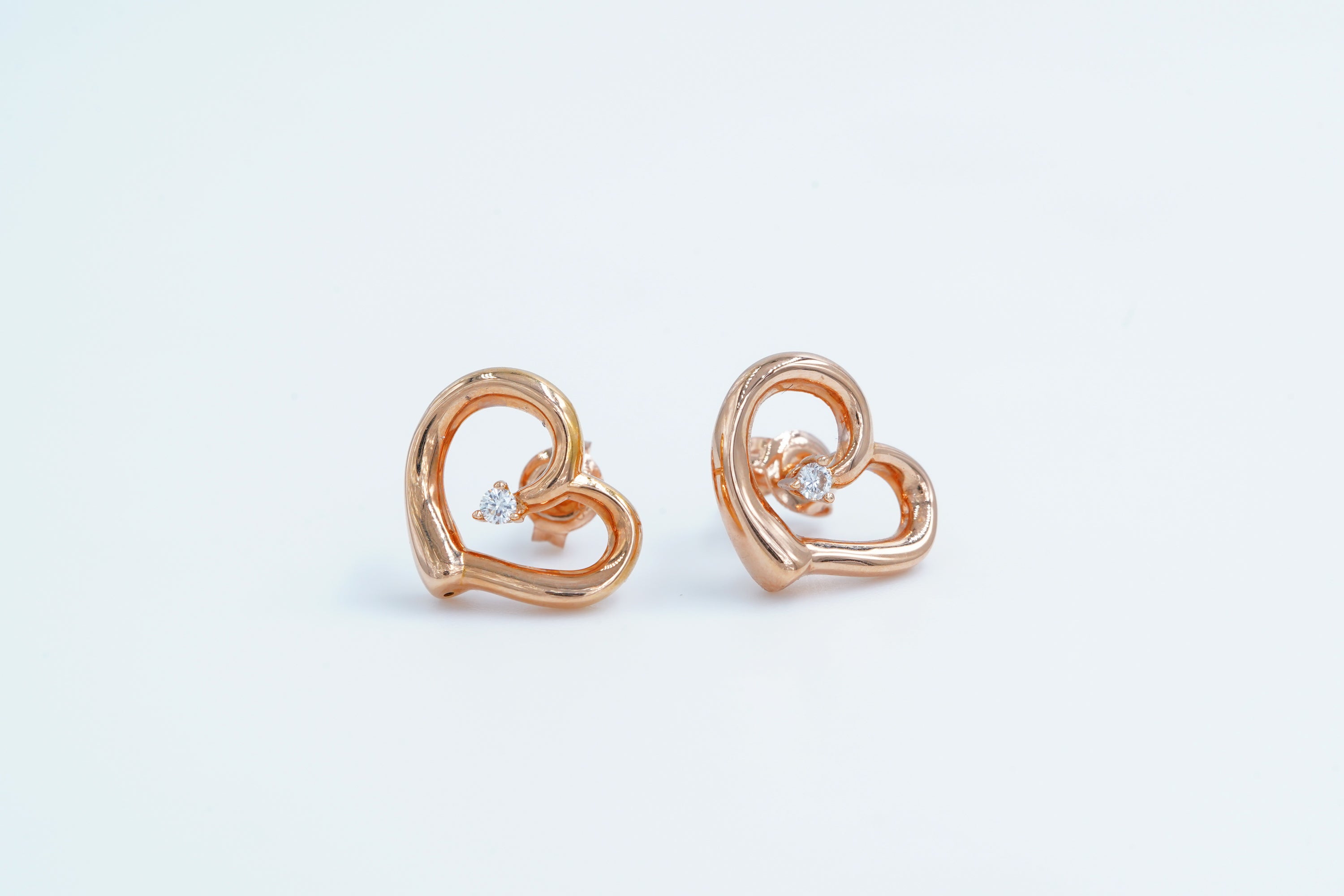 Diamond Gold Heart Earring