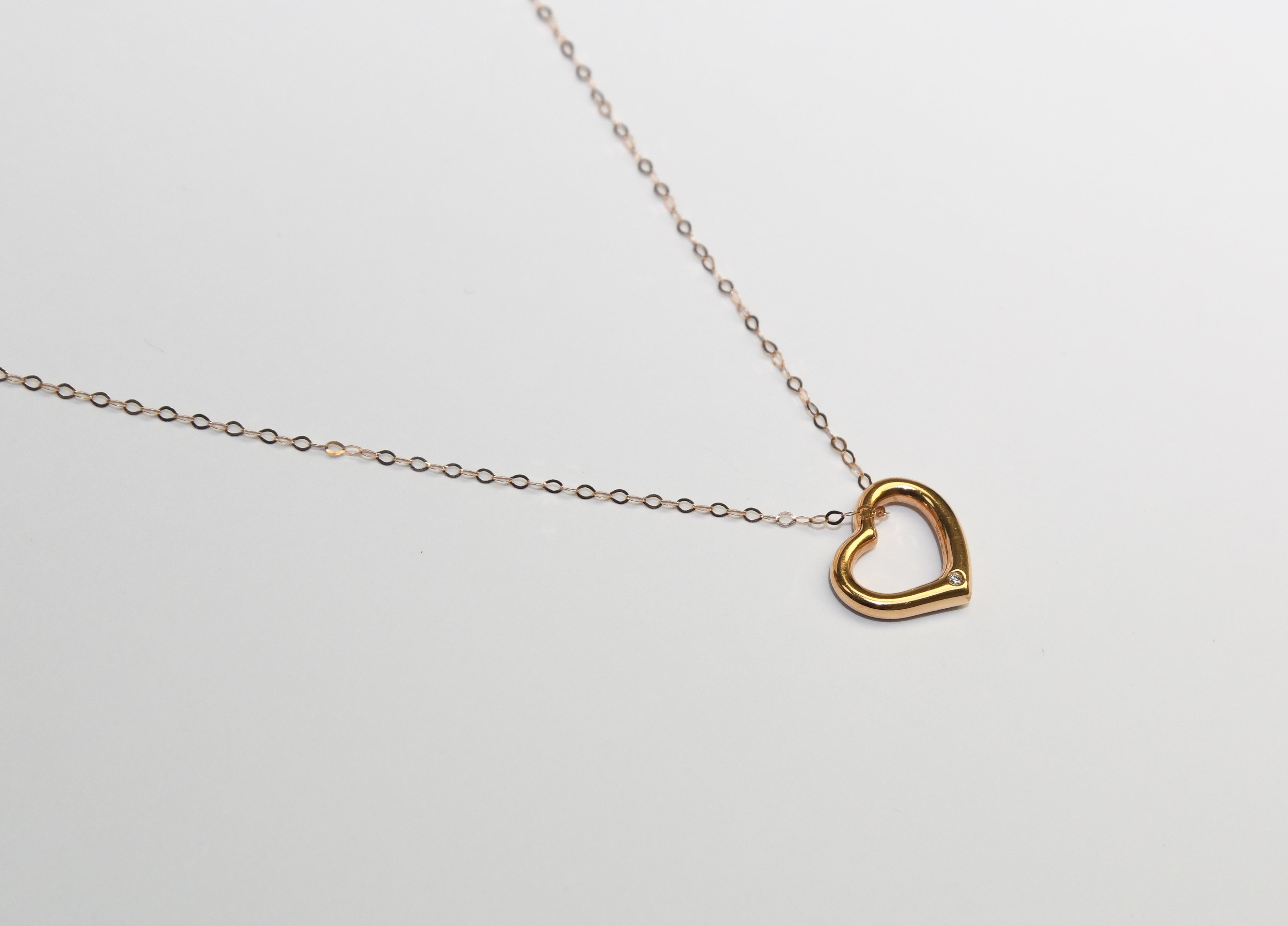 Dangling Rose Gold Heart Necklace