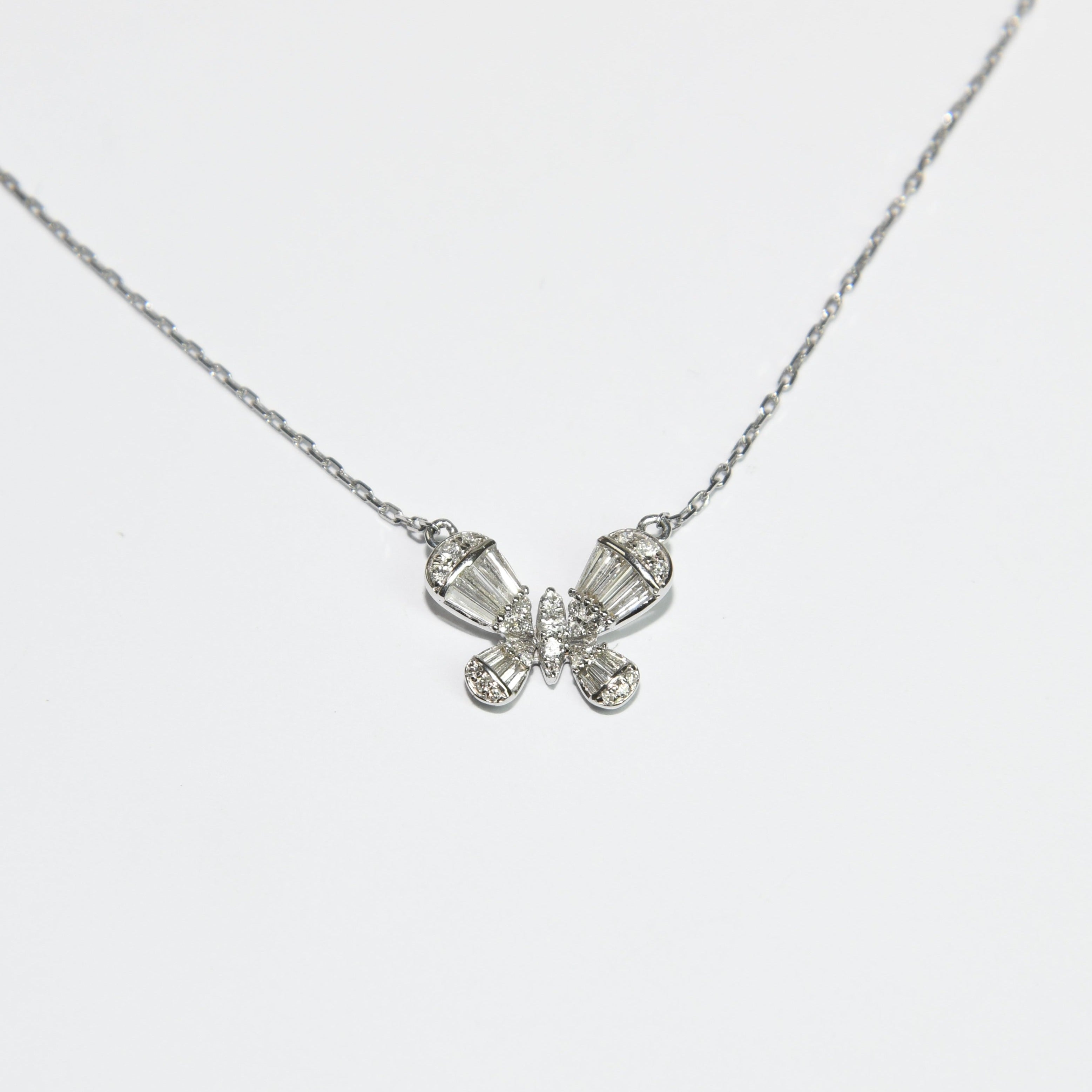 White Butterfly Necklace