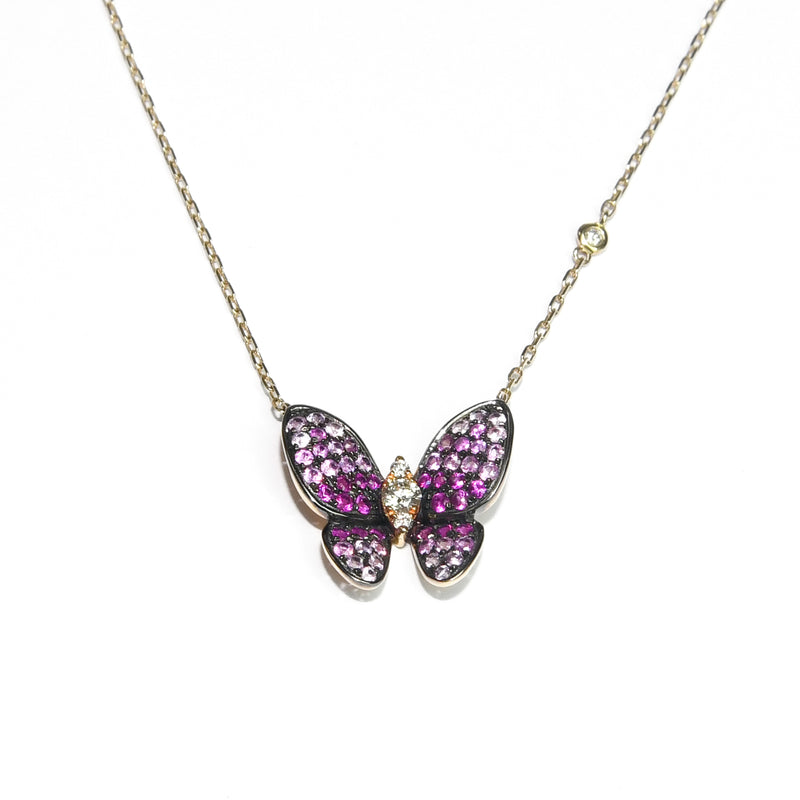 Pink Butterfly Necklace